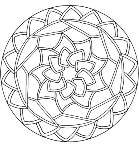 Celtic Knot Mandala With Flower Coloring Page